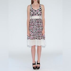Jonathan Cohen Runway 2013 Floral Print Silk Cotton Blend Dress